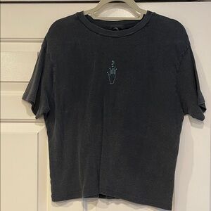 Urban Outfitters Graphic Cropped Tee with Minimal Moon Hand Design